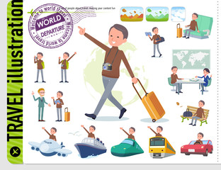 flat type high neck Middle men_travel