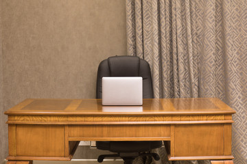 modern businessman desk, room interior