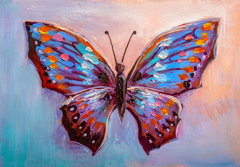 Fototapeta na wymiar abstract painting butterfly
