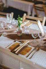 table decoration at a wedding