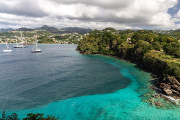 Saint Vincent and the Grenadines, view from fort Fort Duvernette
