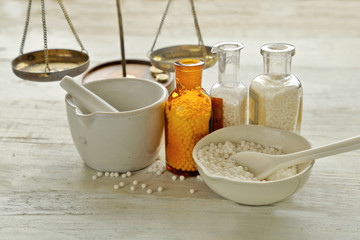 Homeopathy medicine concept 