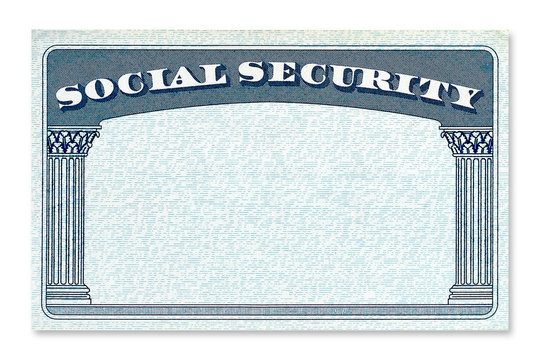 Blank US Social Security Card isolated on white background