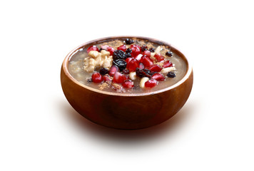 Noah's Pudding is a Turkish dessert that is made of a mixture consisting of grains.