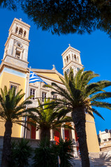 Fototapeta na wymiar Saint Nicholas Church built in 1848, Greece, Syros, Ermoupoli