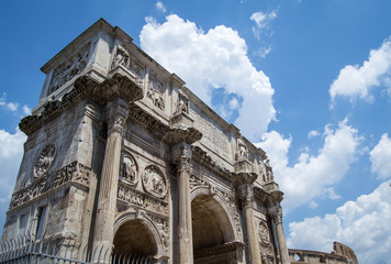 Upward view of the Arch of Titus