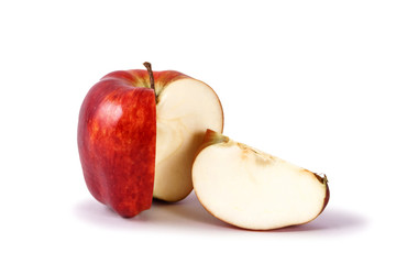 ripe apple on white background