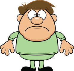 Cartoon Man in Scrubs Frowning