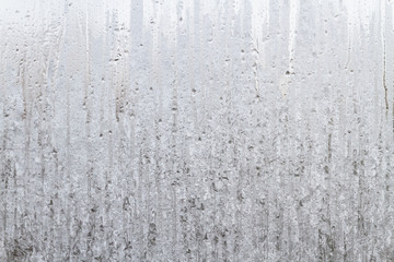 Frosty patterns on a frozen ice box in the early morning