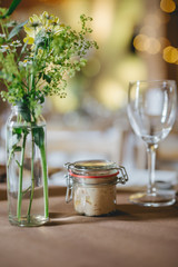 table decoration at a wedding