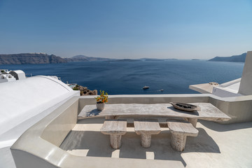 Obraz premium Oia panorama - Santorini Cyclades Island - Aegean sea - Greece