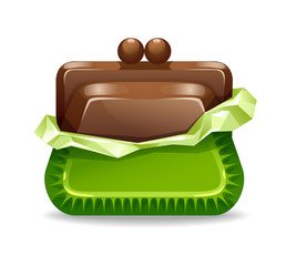 vector illustration of figure of chocolate wallet in a green wrapper