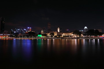 city in Singapore at night