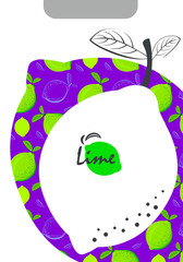 Packing template design of lime. Illustration lime banners. Design for juice, tea, ice cream, lemonade, jam, natural cosmetics, sweets and pastries filled with lemon, dessert menu.