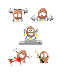 Fototapeta premium Set of vector funny cute champion egg