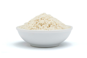 withe bowl with white raw rice