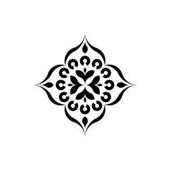 Beautiful of mandala vector. Design black on white background. Design print for illustrations, textile, fashion, wallpaper, background, banner, pattern. Set 17