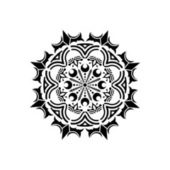 Beautiful of mandala vector. Design black on white background. Design print for illustrations, textile, fashion, wallpaper, background, banner, pattern. Set 18
