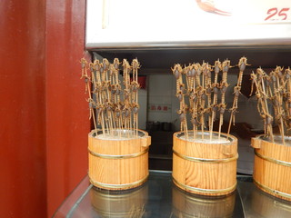 Scorpions on sticks - yum