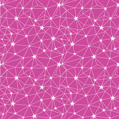 Pink white stars network vector seamless pattern. Great for space and holiday inspired wallpaper, backgrounds, invitations, packaging design projects. Surface pattern design.