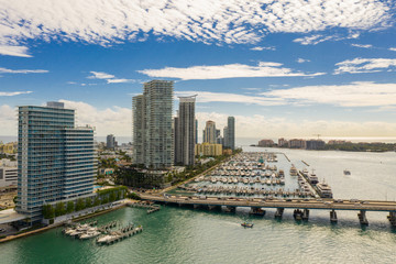 Naklejka premium Beautiful Miami Beach scene shot with a drone