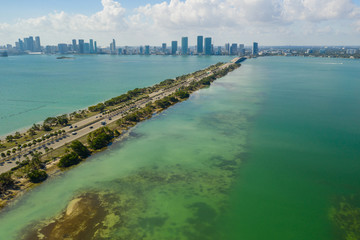 Aerial Miami Beach Biscayne Bay Julia Tuttle Causeway