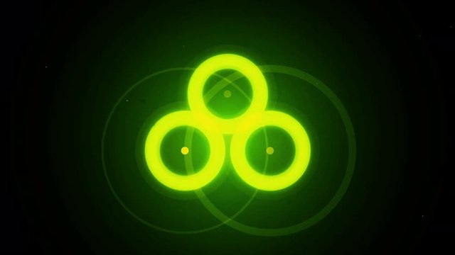 Triple Circle Interface Animation [4K Loop] (Green)