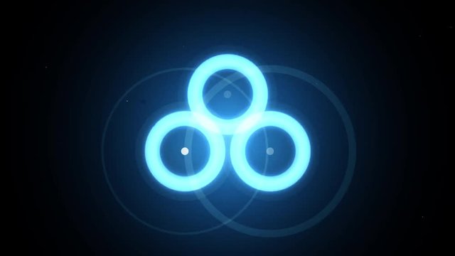 Triple Circle Interface Animation [4K Loop] (Blue)