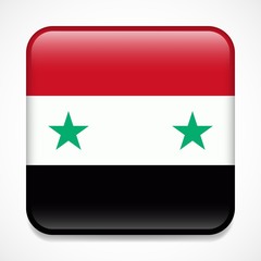 Flag of Syria. Square glossy badge