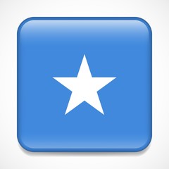 Flag of Somalia. Square glossy badge