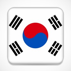 Flag of South Korea. Square glossy badge