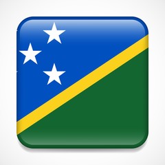 Flag of Solomon Islands. Square glossy badge