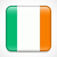 Flag of Ireland. Square glossy badge