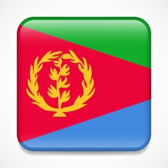 Fototapeta premium Flag of Eritrea. Square glossy badge