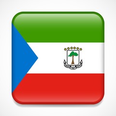 Obraz premium Flag of Equatorial Guinea. Square glossy badge