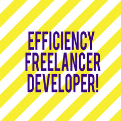 Word writing text Efficiency Freelancer Developer. Business concept for ensure projects run smoothly and efficient Diagonal Twotone Lines photo Forming Triangular Shape Blank Copy Space