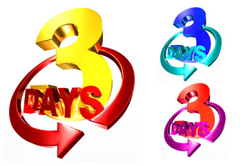 Days 3 3d white background.