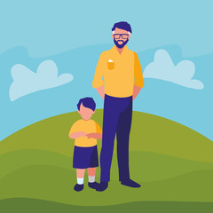 Naklejka premium Man and boy design