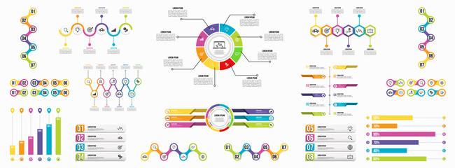 Fototapeta na wymiar Set of Infographics Elements Data Visualization Template Design Vector Editable