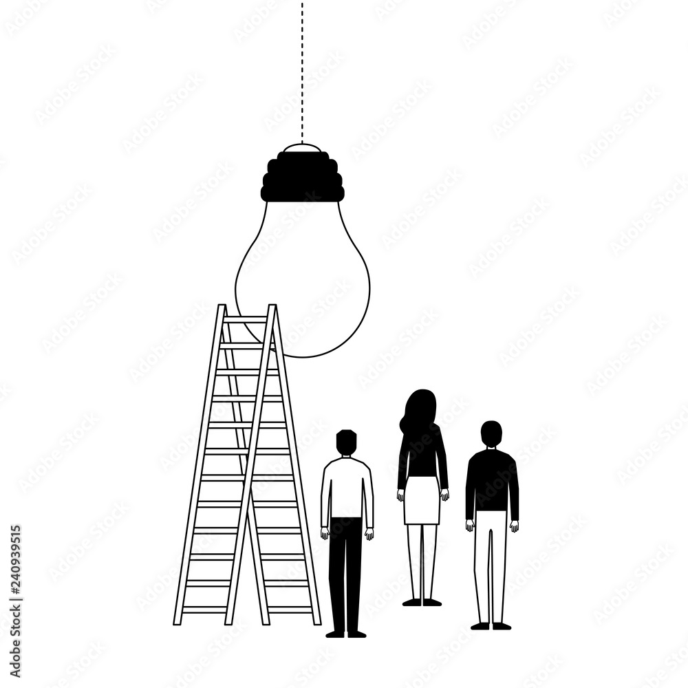 Canvas Prints business people stairs and bulb idea