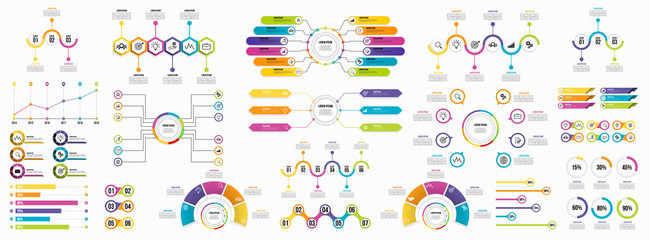 Set of Infographics Elements Data Visualization Template Design Vector Editable