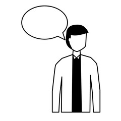 man speech bubble talk white background