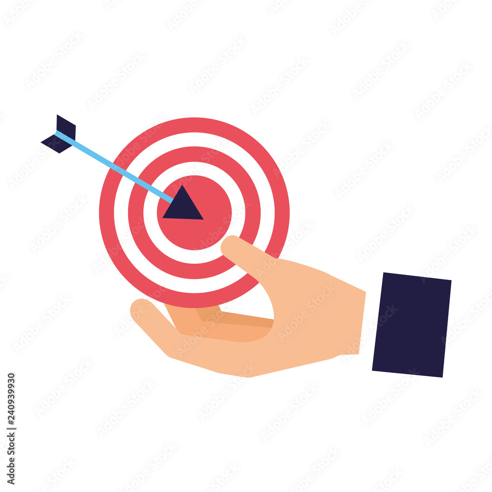 Wall mural hand holding target strategy business