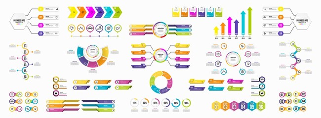 Set of Infographics Elements Data Visualization Template Design Vector Editable