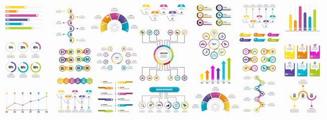 Obraz premium Set of Infographics Elements Data Visualization Template Design Vector Editable