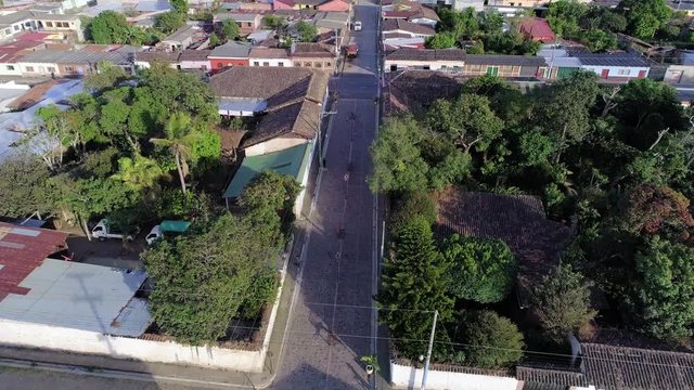Drone travels over Apaneca town in central america 01