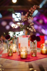 table decoration at a wedding