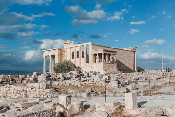 The Erechtheion or Erechtheum is an ancient Greek temple on the Acropolis of Athens in Greece which was dedicated to both Athena and Poseidon. 