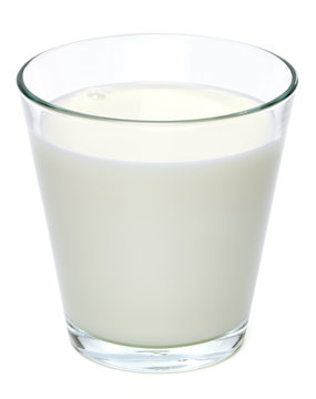 Glass of milk isolated on white background