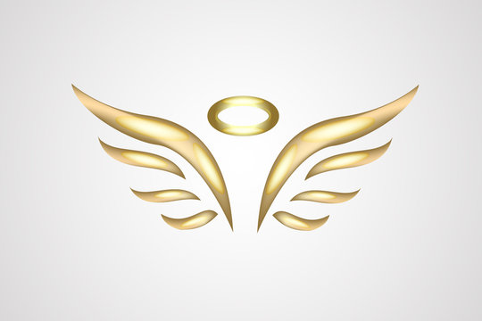 Golden Angel Wings On Golden Brown Bokeh Banner Stock Photo - Download  Image Now - Angel, Gold - Metal, Gold Colored - iStock